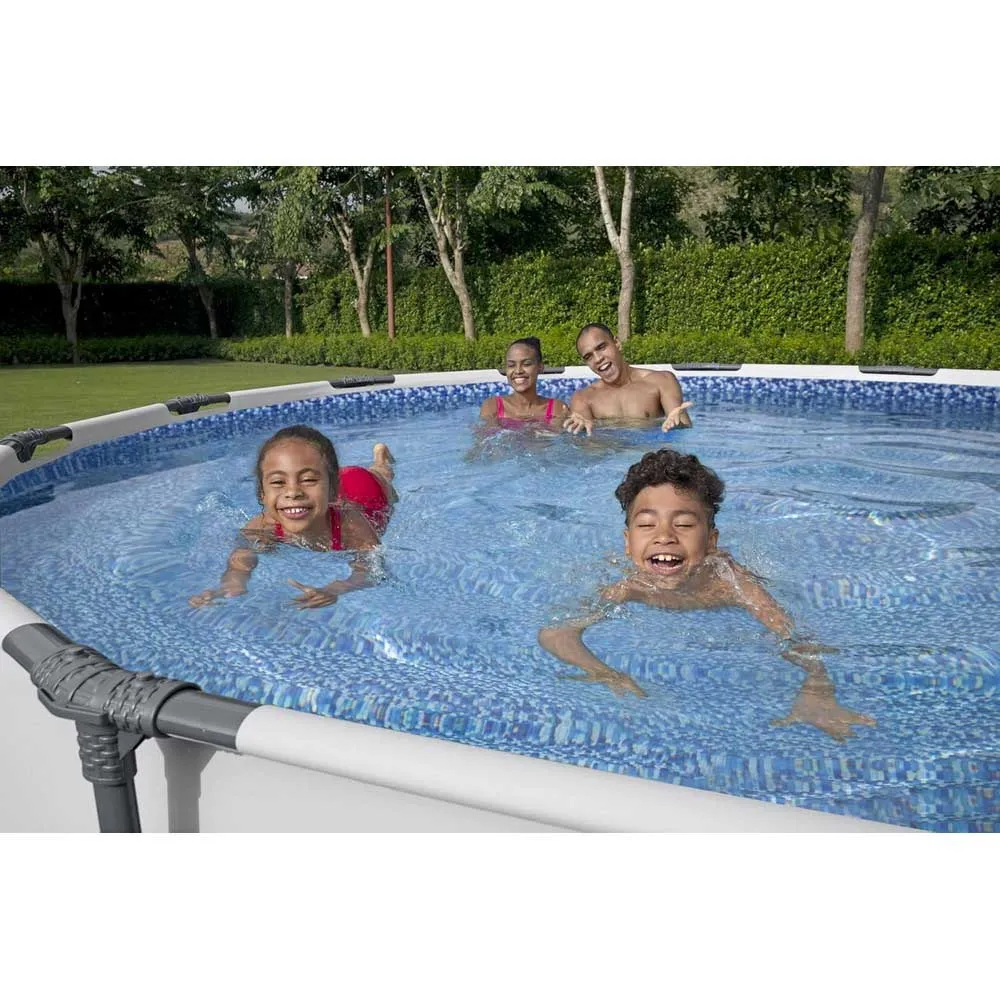 Bestway 56595 Steel Pro Ø427x84cm Rund Rörpool unisex, White / grey / blue, 10220L Bestway 56595 Steel Pro Ø427x84cm Rund Rörpool unisex, White / grey / blue, 10220L