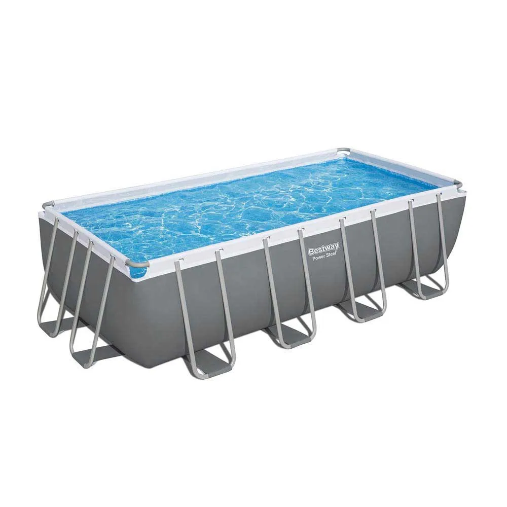 Bestway 56671 Power Steel 488x244x122cm Rektangulär Rörpool unisex, Grey / blue, 11532L