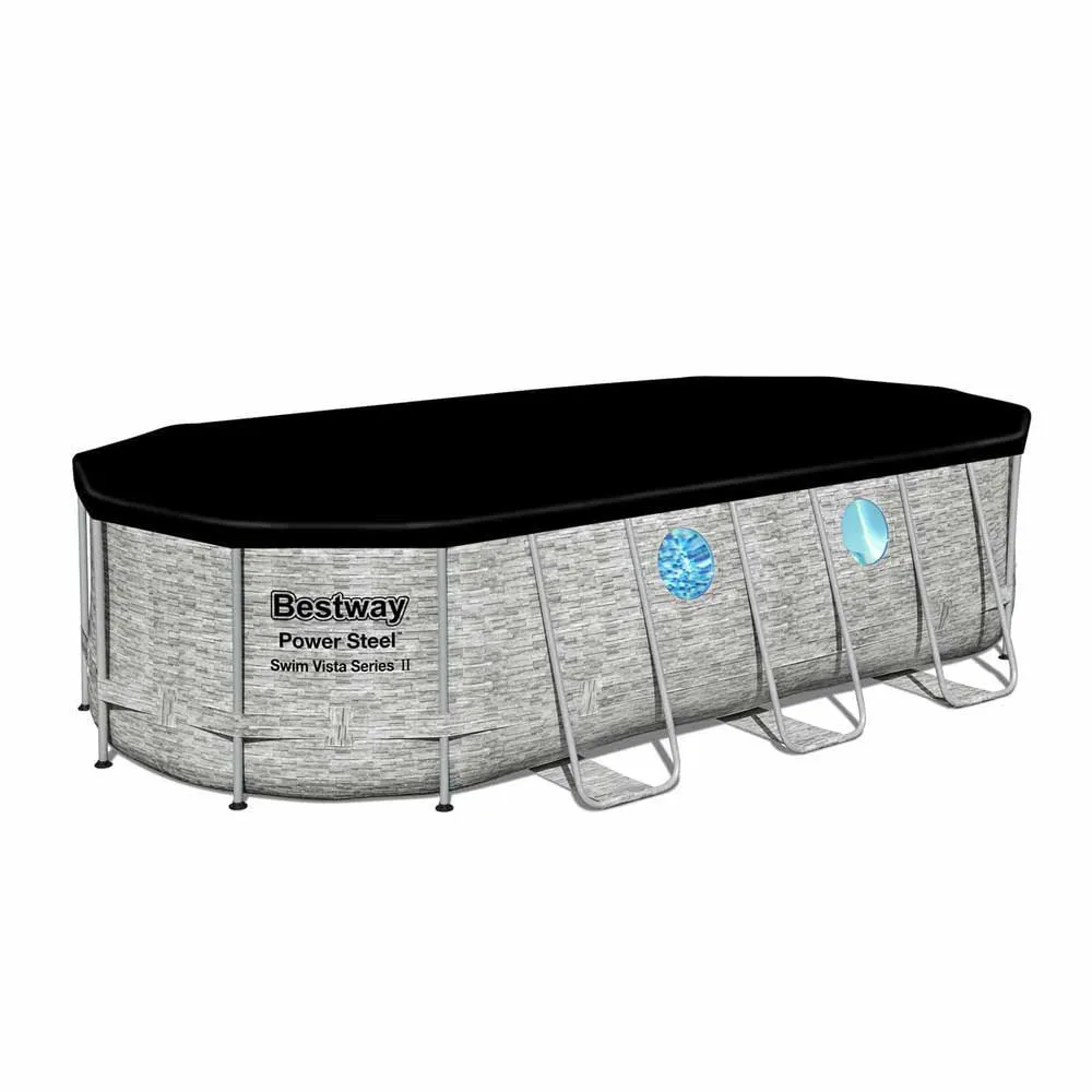 Bestway 56716 Power Steel Swim Vista 549x274x122cm Oval Rörpool unisex, Grey / blue, 13430L Bestway 56716 Power Steel Swim Vista 549x274x122cm Oval Rörpool unisex, Grey / blue, 13430L