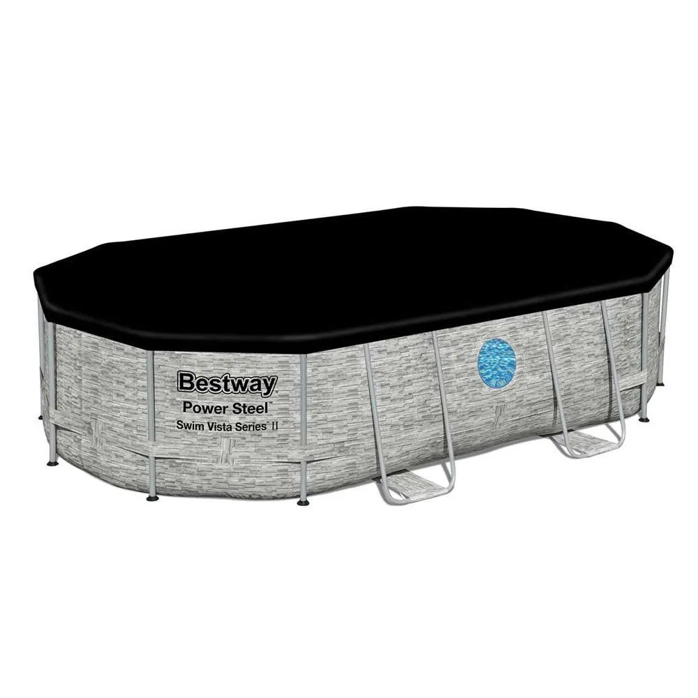 Bestway 56946 Power Steel Swim Vista 488x305x107cm Oval Rörpool unisex, Grey / blue, 10949L Bestway 56946 Power Steel Swim Vista 488x305x107cm Oval Rörpool unisex, Grey / blue, 10949L