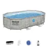 Bestway 56946 Power Steel Swim Vista 488x305x107cm Oval Rörpool unisex, Grey / blue, 10949L