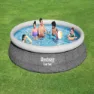 Bestway 57313 Fast Set Rattan Ø457x84cm Rund Uppblåsbar Pool unisex, Blue, 9677L