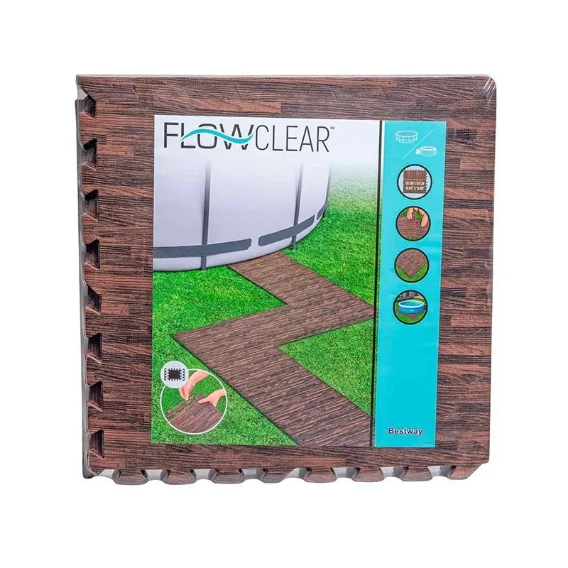 Bestway 58712 Poolgolvskydd 12 Enheter unisex, Brown, 50 x 50cm