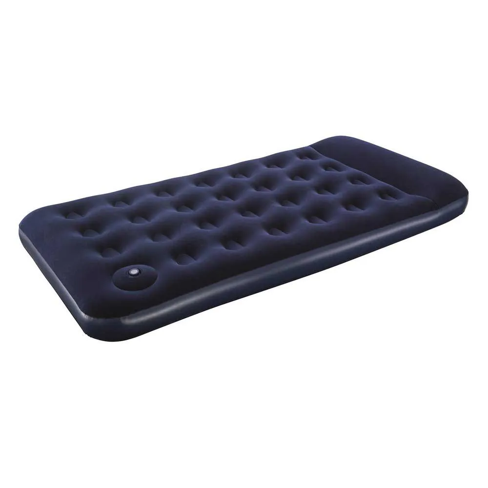 Bestway 67224 Twin Easy Inflate Flocked 188x99x28 Cm Enkel Luftmadrass Med Inbyggd Pump, Navy, 188 x 99 x 28cm
