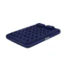Bestway 67374 Queen Easy Inflate Flocked Airbed 203x152x22 Cm Dubbel Luftmadrass Med Inbyggd Pump, Navy, 203 x 152 x 22cm
