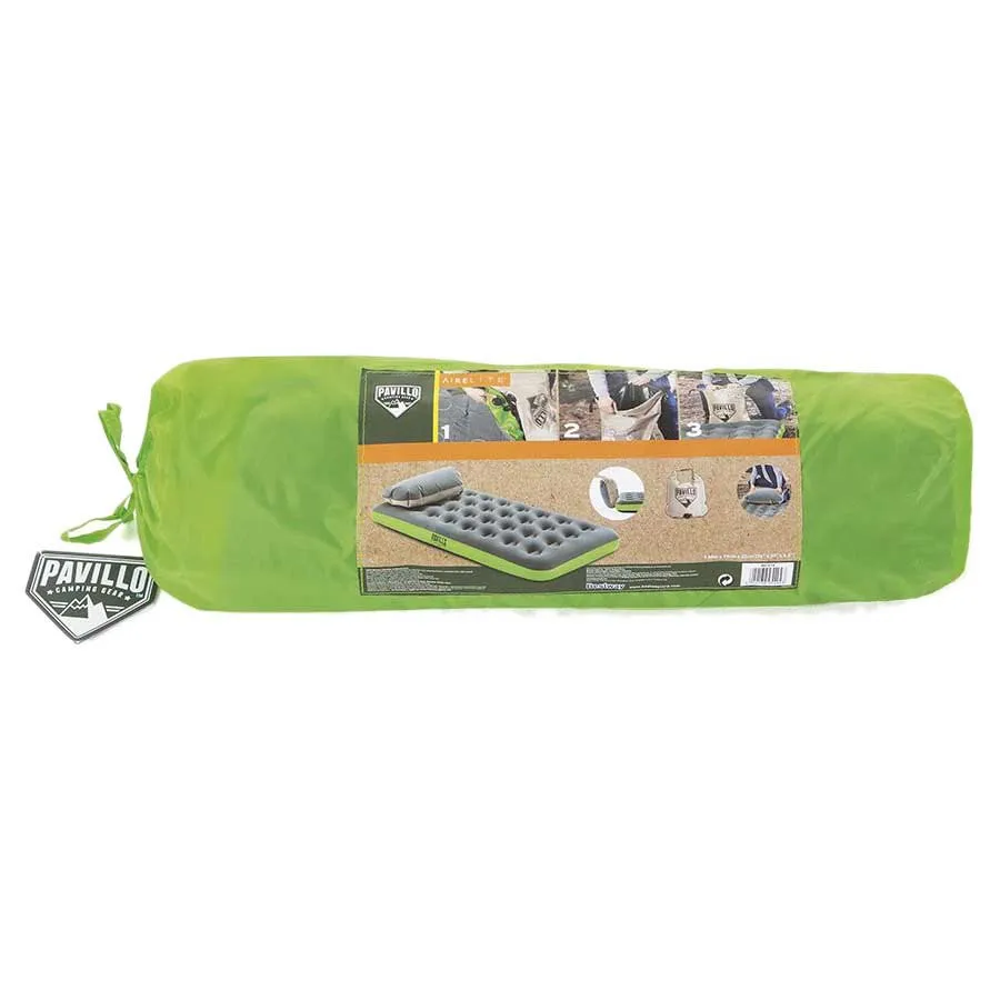 Bestway 67619 Single 188x99x22 Cm Junior Enkel Luftmadrass Med Inbyggd Pump, Multicolour, 188 x 99 x 22cm