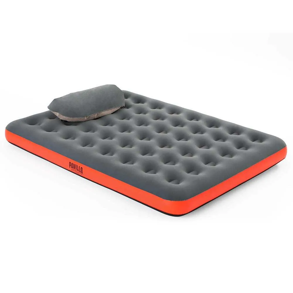 Bestway 67703 Double Roll & Relax 203x183x22 Cm Dubbel Luftmadrass Med Inbyggd Pump, Multicolour, 203 x 183 x 22cm