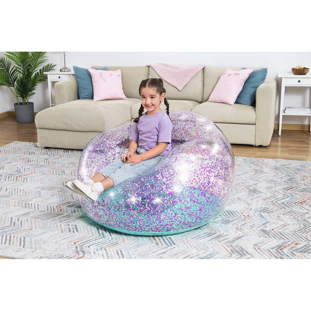 Bestway 75115 Glitter Dream 114x112x66 Cm Junior Luftstol unisex, Multicolour, 114 x 112 x 66cm