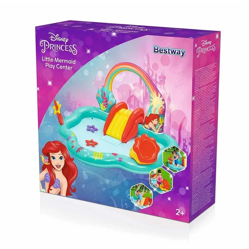 Bestway 91097 Disney Princess Little Mermaid 221x193x117 Cm Vattenlekcenter unisex, Multicolour, 221 x 193 x 117cm