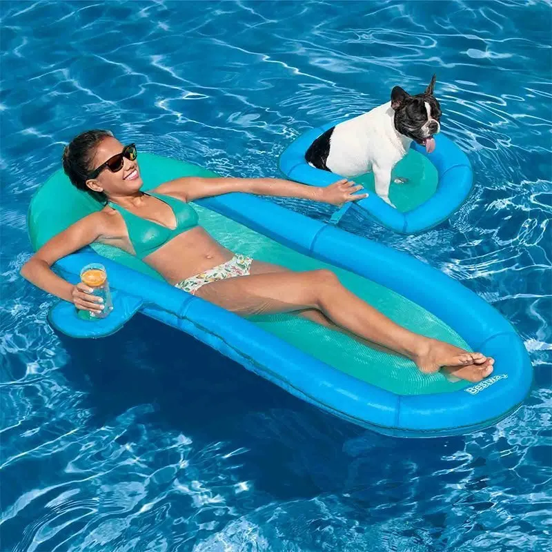 Bestway Deluxe Flex´n Fold Luftmadrass För Pool unisex, Blue, 171 x 94cm Bestway Deluxe Flex´n Fold Luftmadrass För Pool unisex, Blue, 171 x 94cm