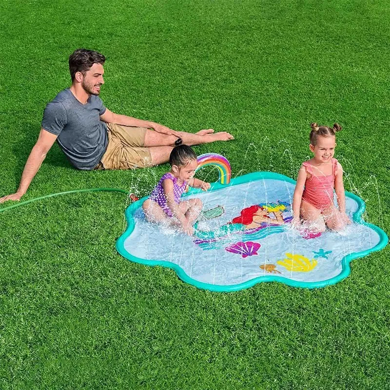 Bestway Disney Lilla Sjöjungfru Vattenmatta Med Sprinkler unisex, Blue / multicolor, 163 x 145cm