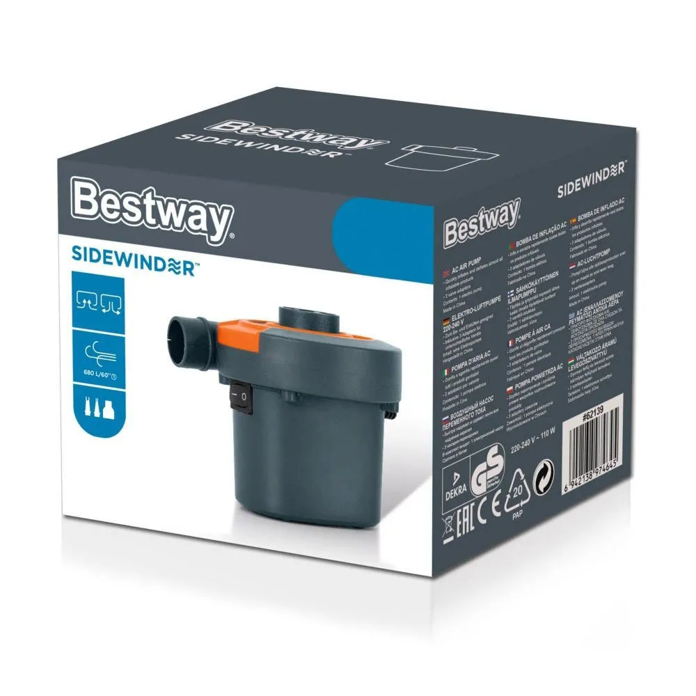 Bestway Elektrisk Kompressor 680 L/min, Black / grey, One Size