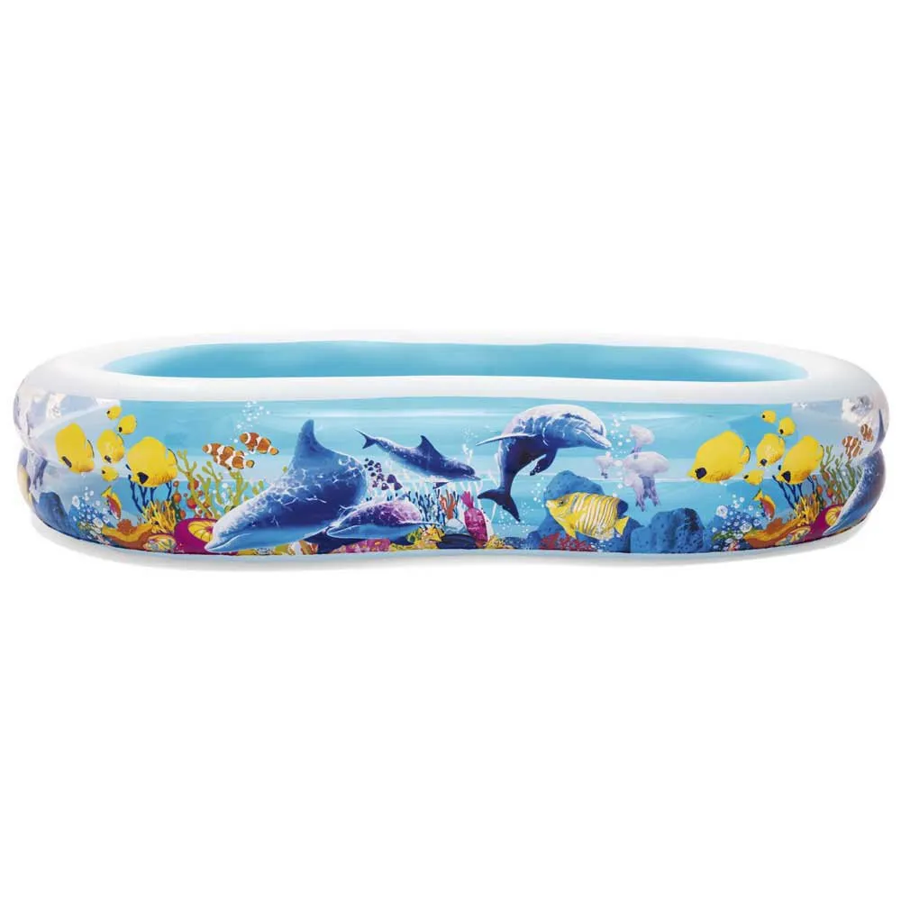 Bestway Family 262x157x46 Cm Oval Uppblåsbar Pool unisex, Blue / white, 544L