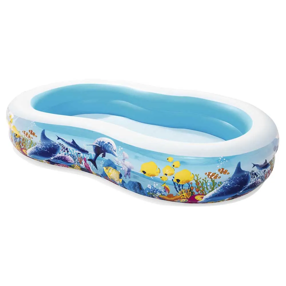 Bestway Family 262x157x46 Cm Oval Uppblåsbar Pool unisex, Blue / white, 544L