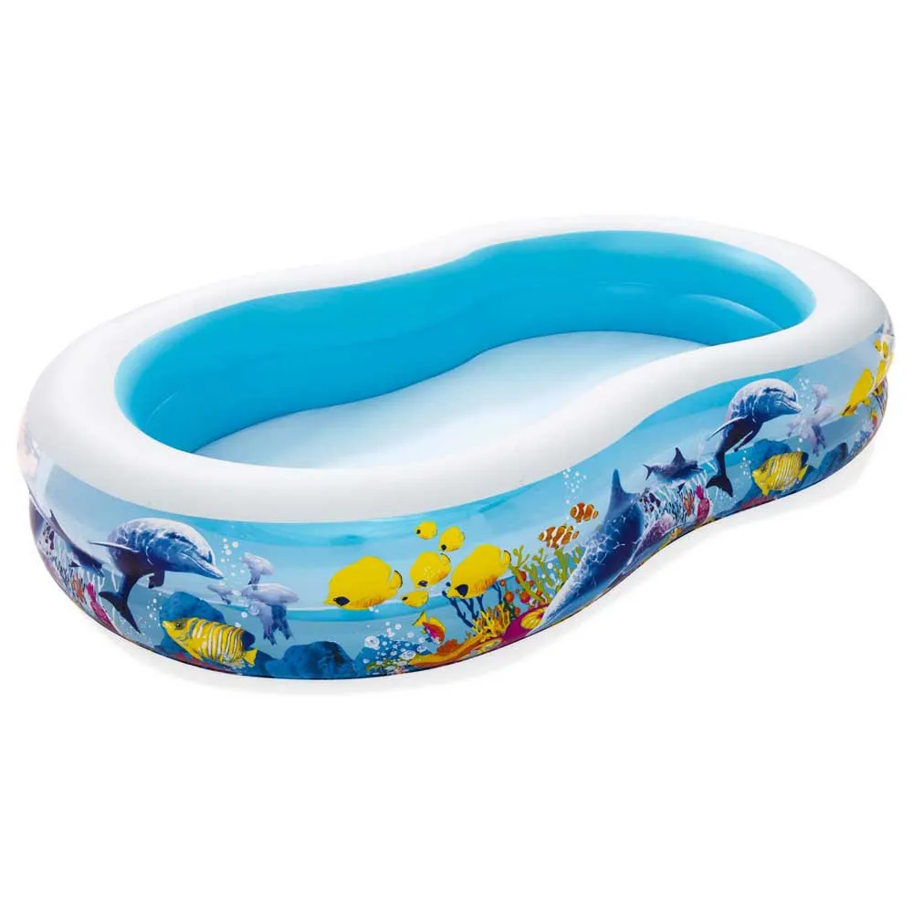 Bestway Family 262x157x46 Cm Oval Uppblåsbar Pool unisex, Blue / white, 544L