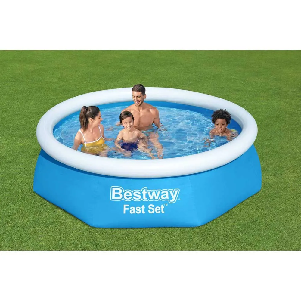 Bestway Fast Set 244x61 Cm Rund Uppblåsbar Pool unisex, Blue / white, 1880L