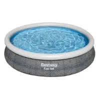 Bestway Fast Set Rattan Ø 366x76 Cm Rund Uppblåsbar Pool unisex Bestway Fast Set Rattan Ø 366x76 Cm Rund Uppblåsbar Pool unisex