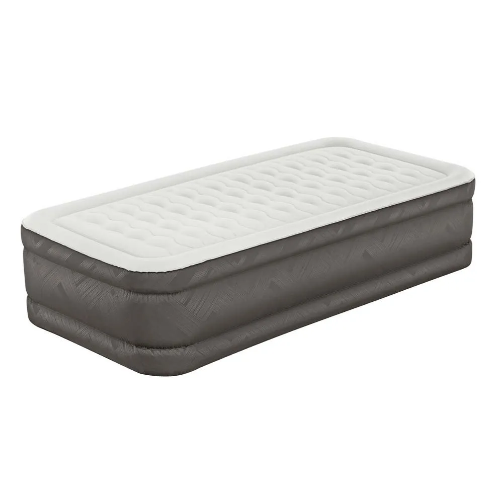 Bestway Fortech Tough Guard Twin Wave-beam Reinforced Enkel Luftmadrass Med Inbyggd Pump, Beige, 191 x 97 x 46cm Bestway Fortech Tough Guard Twin Wave-beam Reinforced Enkel Luftmadrass Med Inbyggd Pump, Beige, 191 x 97 x 46cm
