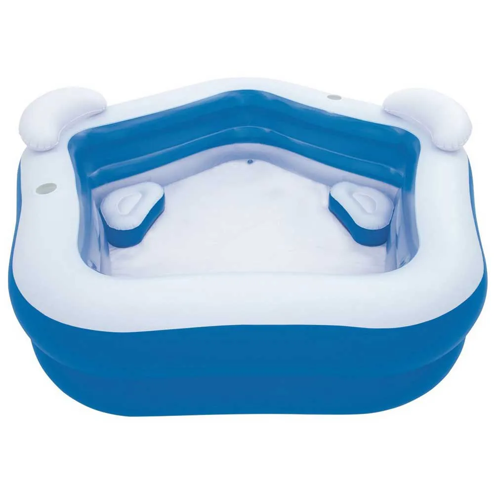 Bestway Fyrkantig Uppblåsbar Pool För Familjen 213x207x69 Cm unisex, Blue / white, 575L