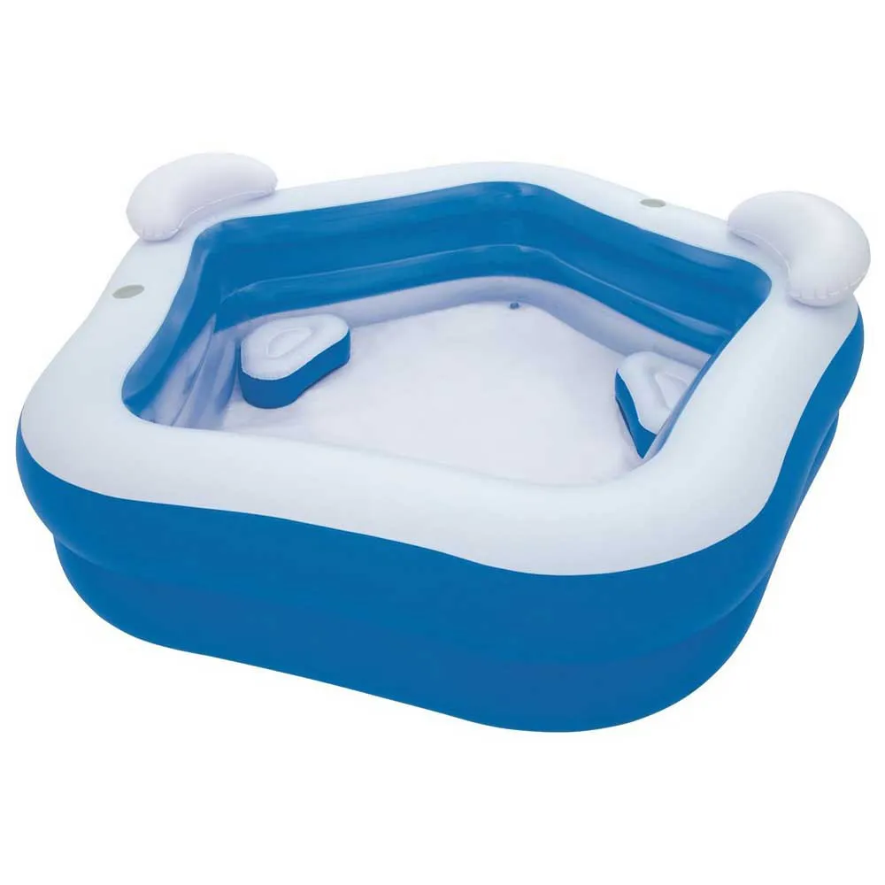 Bestway Fyrkantig Uppblåsbar Pool För Familjen 213x207x69 Cm unisex, Blue / white, 575L