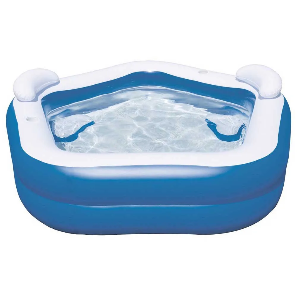 Bestway Fyrkantig Uppblåsbar Pool För Familjen 213x207x69 Cm unisex, Blue / white, 575L
