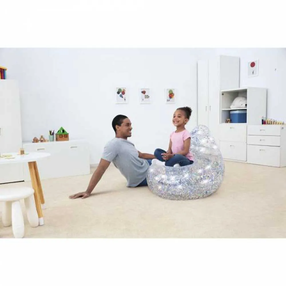 Bestway Glitter Dream Air Uppblåsbar Soffa, Clear / glitter, +6Y