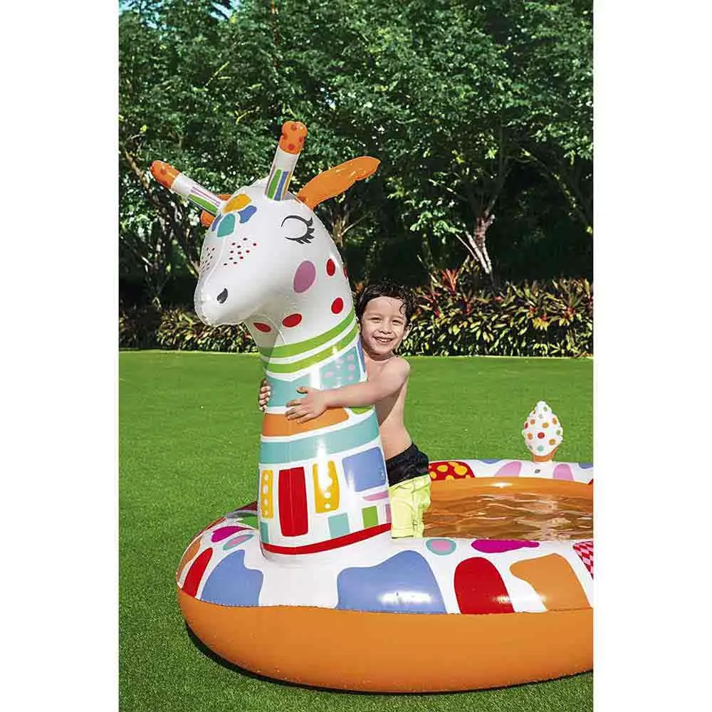Bestway Goovy Giraffe Sprayer 266x157x127 Cm Oval Uppblåsbar Pool unisex, Orange / white, 220L Bestway Goovy Giraffe Sprayer 266x157x127 Cm Oval Uppblåsbar Pool unisex, Orange / white, 220L
