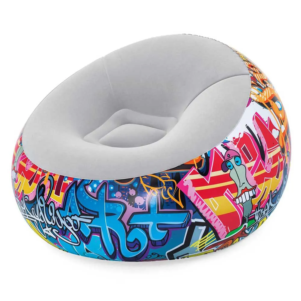 Bestway Graffitti Air Uppblåsbar Soffa, Multicolour, 112 x 112 x 66cm
