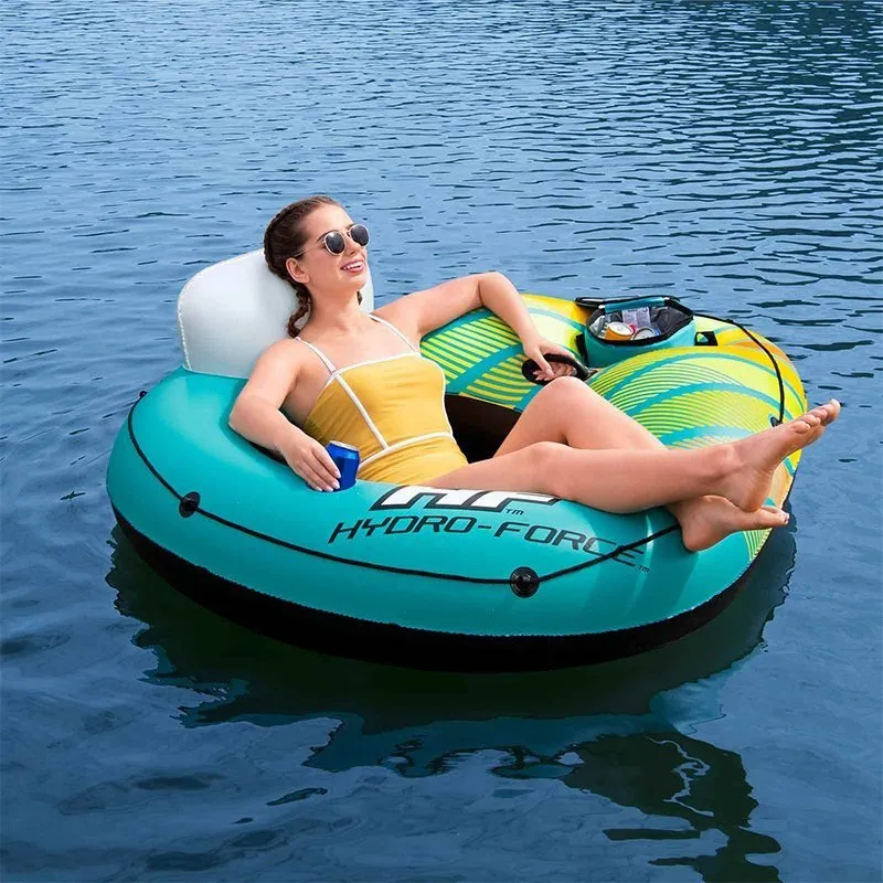 Bestway Hydro-force Alpine Coolertube Flytande Stol unisex, Green / yellow, 169 x 137cm Bestway Hydro-force Alpine Coolertube Flytande Stol unisex, Green / yellow, 169 x 137cm