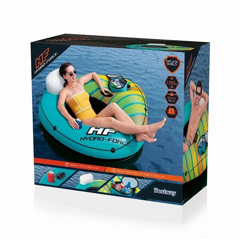 Bestway Hydro-force Alpine Coolertube Flytande Stol unisex, Green / yellow, 169 x 137cm Bestway Hydro-force Alpine Coolertube Flytande Stol unisex, Green / yellow, 169 x 137cm
