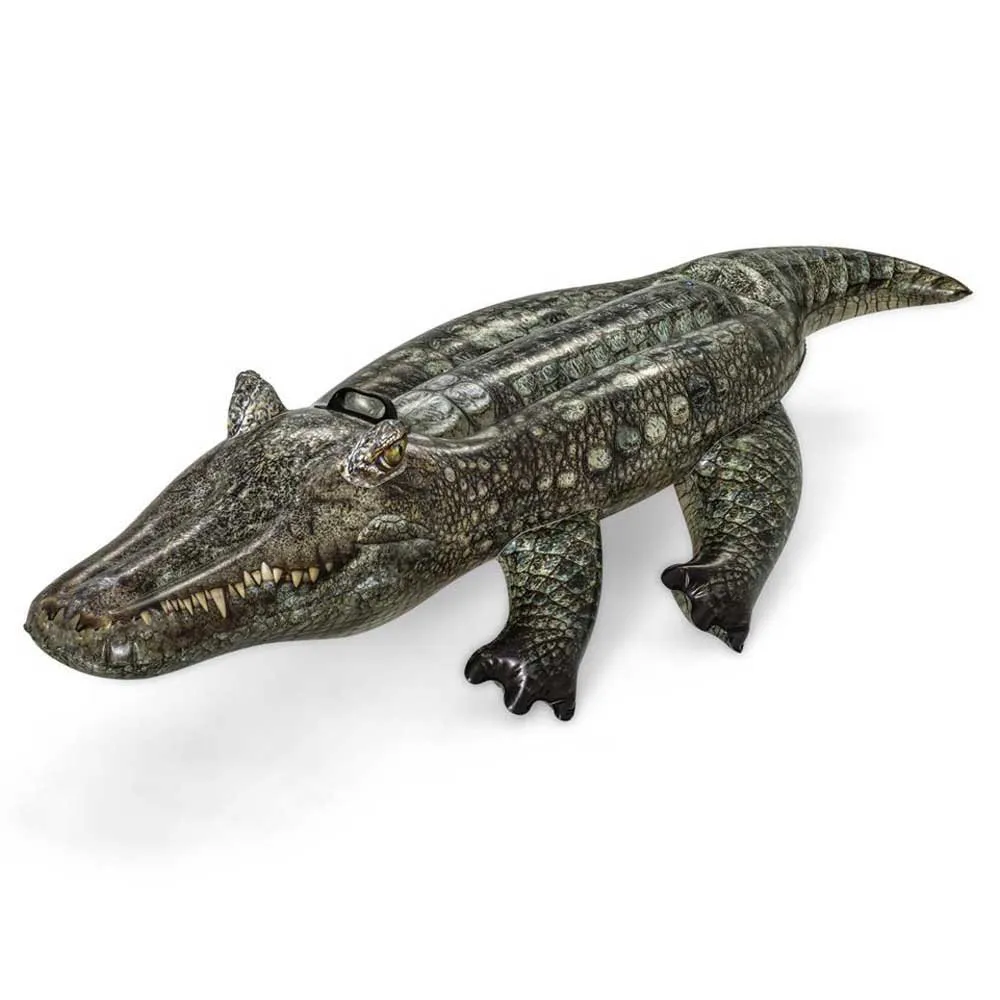 Bestway Krokodil Luftmadrass För Poolen unisex, Dark grey / green, 193 x 94cm