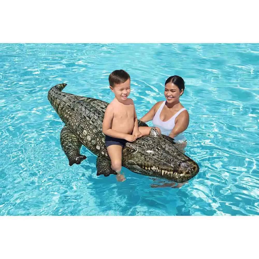 Bestway Krokodil Luftmadrass För Poolen unisex, Dark grey / green, 193 x 94cm