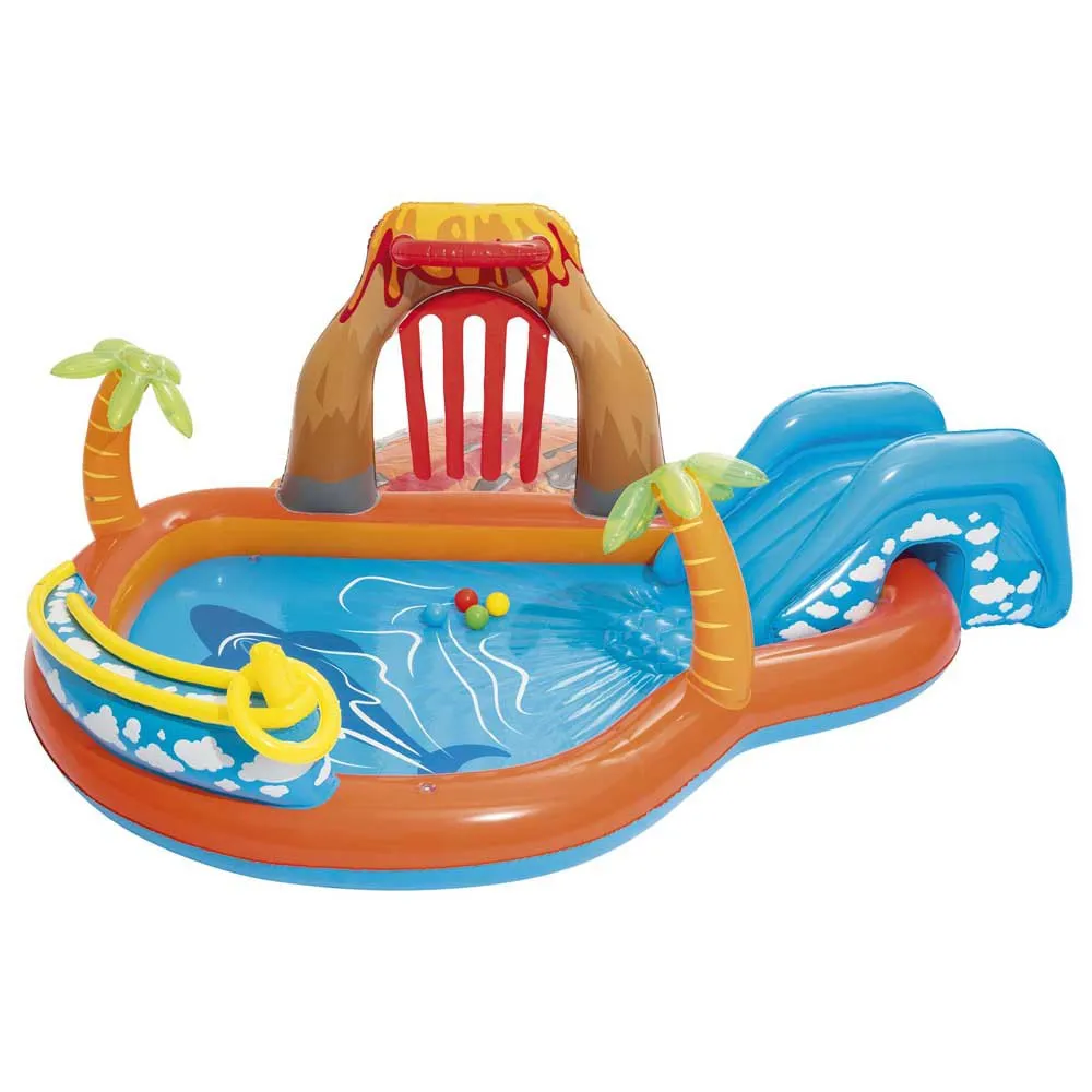 Bestway Lava Lagoon 265x265x104 Cm Oval Uppblåsbar Pool unisex, Orange / blue, 208L