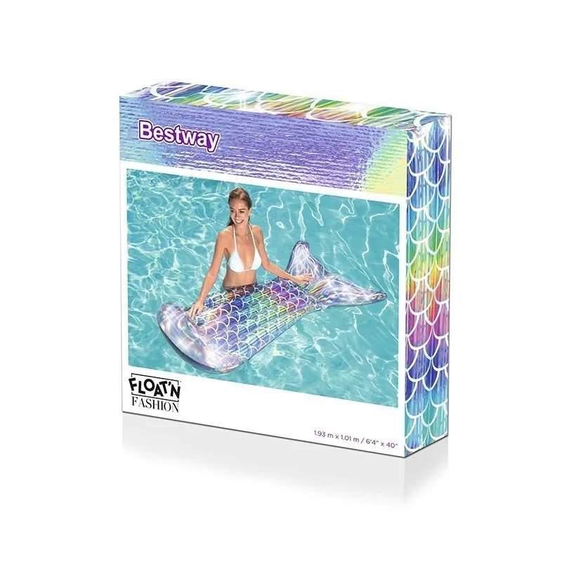 Bestway Mermaid Tail Luftmadrass För Pool unisex, Blue / multicolor, 193 x 101cm