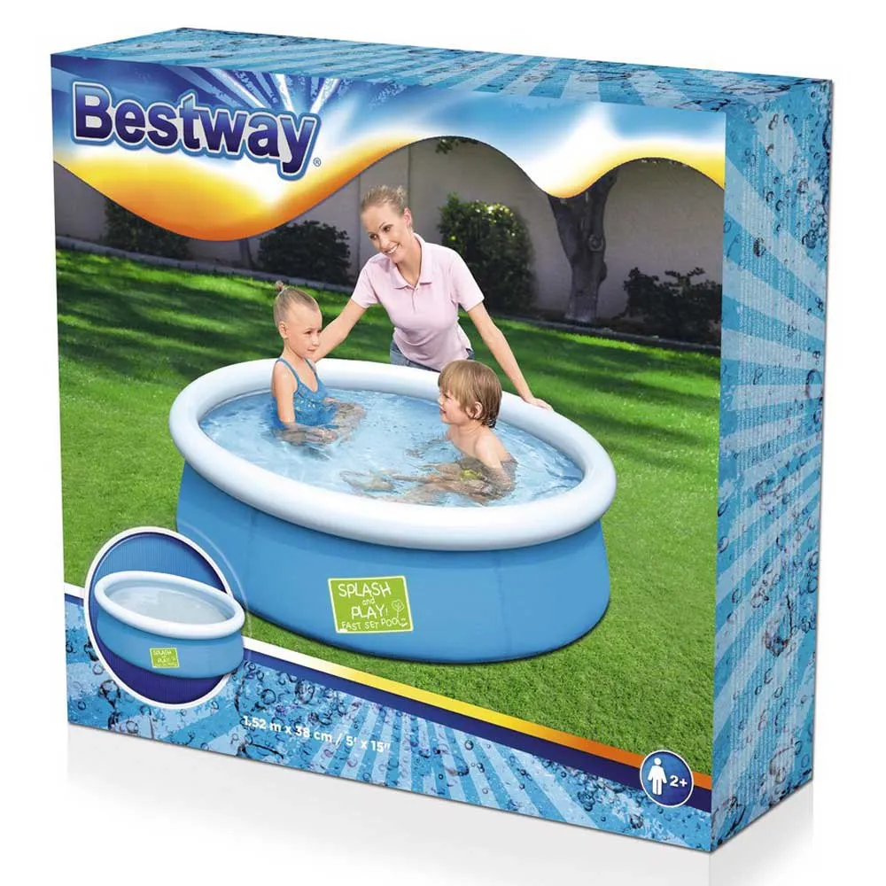 Bestway My First Fast Set 152x38 Cm Rund Uppblåsbar Pool unisex, Blue / white, 477L Bestway My First Fast Set 152x38 Cm Rund Uppblåsbar Pool unisex, Blue / white, 477L