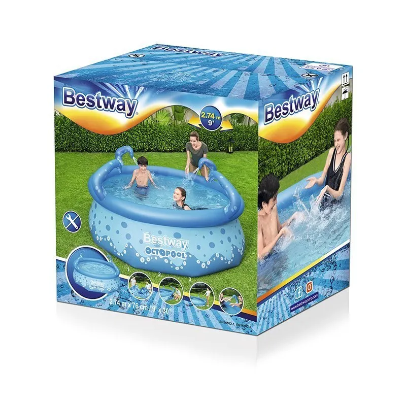 Bestway Octopool Ø274x76 Cm Rund Uppblåsbar Pool unisex, Blue, 3153L