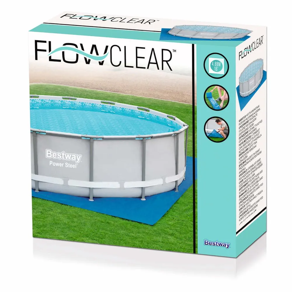 Bestway Poolbottenmatta 92094 488x488 Cm unisex, Black, One Size