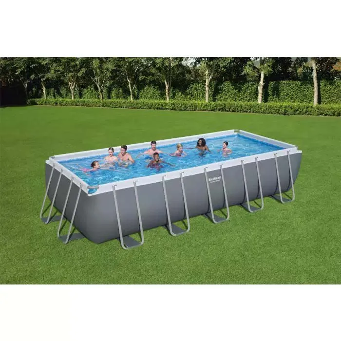 Bestway Power Steel 640x274x132 Cm Stål Rektangulär Ovanmarkspool Med Ram unisex, White / blue, 19281L