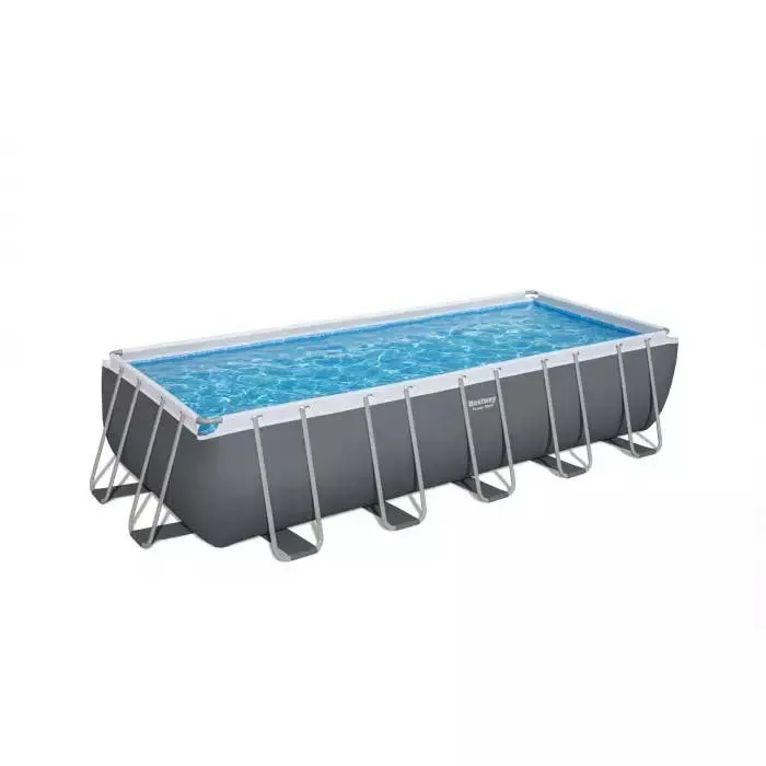 Bestway Power Steel 640x274x132 Cm Stål Rektangulär Ovanmarkspool Med Ram unisex, White / blue, 19281L