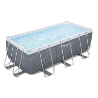 Bestway Power Steel Stone 412x201x122 Cm Stål Rektangulär Ovanmarkspool Med Ram unisex