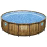 Bestway Power Steel Swim Vista Series Wood Ø 488 X 122 Cm Stål Rund Ovanmarkspool unisex, Brown / blue, 19480L