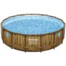 Bestway Power Steel Swim Vista Series Wood Ø 488 X 122 Cm Stål Rund Ovanmarkspool unisex, Brown / blue, 19480L