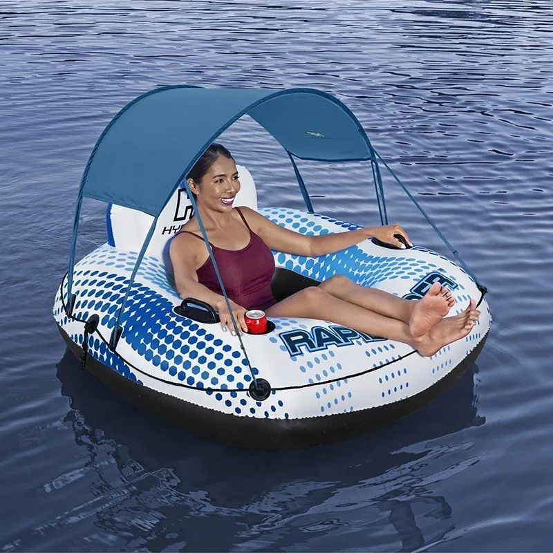 Bestway Rapid Rider Badring Med Parasoll unisex, Blue / white, 137cm
