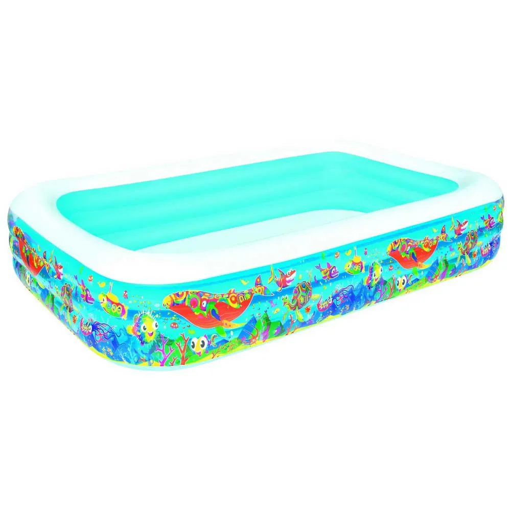 Bestway Rektangulär Uppblåsbar Pool (akvarium) 305x183x56 Cm unisex, Blue / white, 1161L Bestway Rektangulär Uppblåsbar Pool (akvarium) 305x183x56 Cm unisex, Blue / white, 1161L