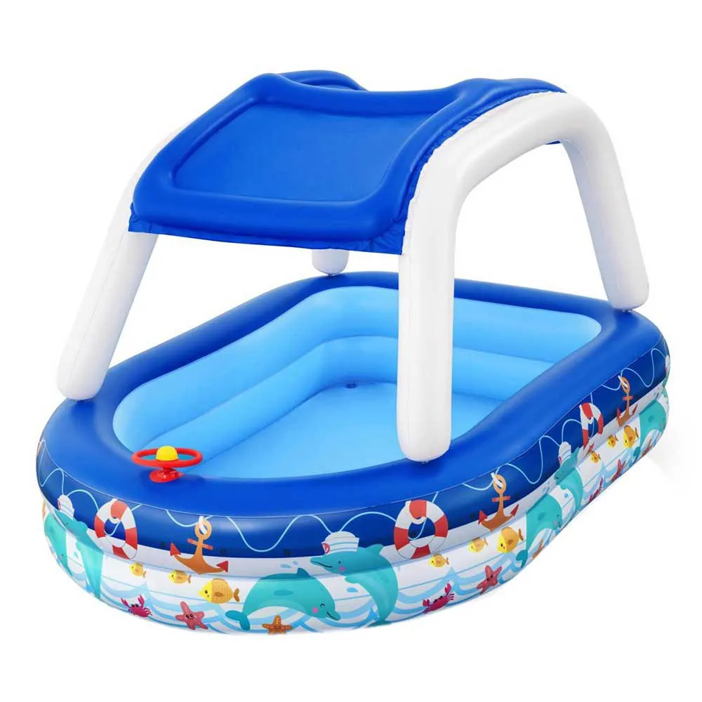 Bestway Sea Captain 213x155x132 Cm Rektangulär Uppblåsbar Pool unisex, Blue, 282L