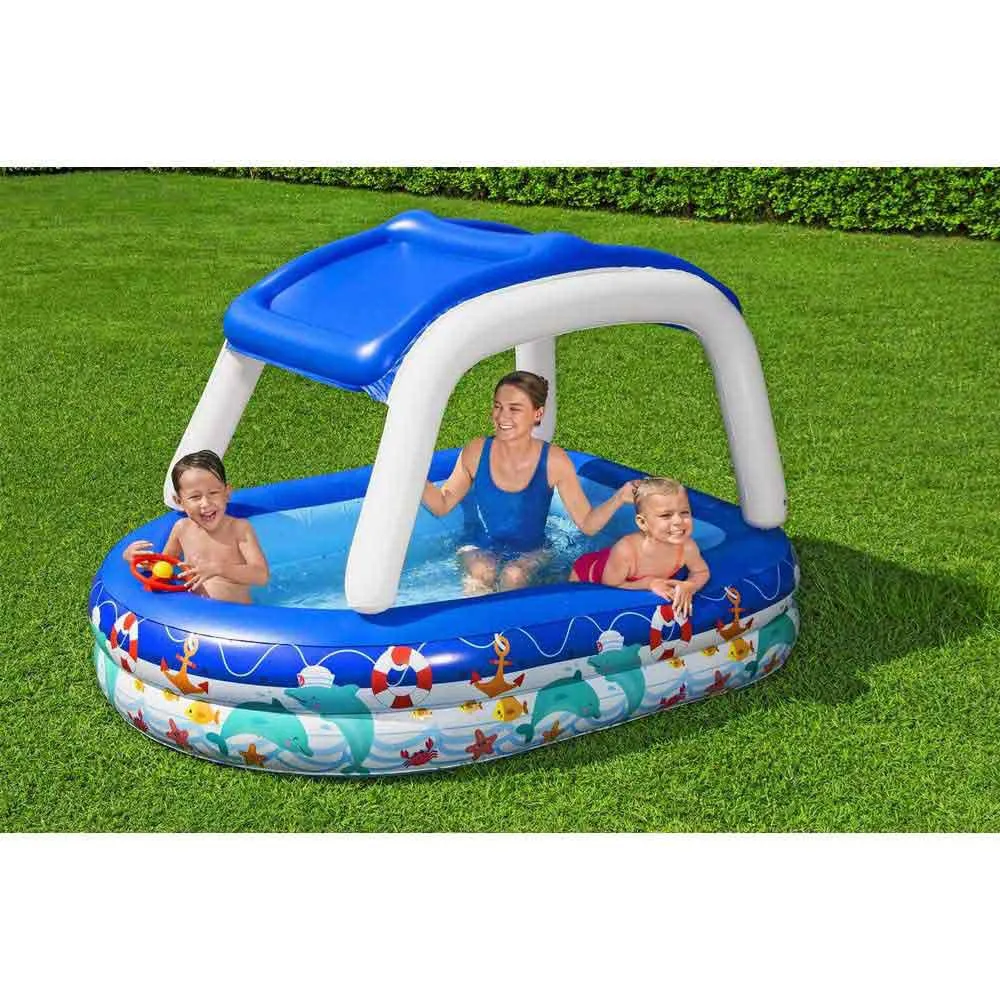 Bestway Sea Captain 213x155x132 Cm Rektangulär Uppblåsbar Pool unisex, Blue, 282L