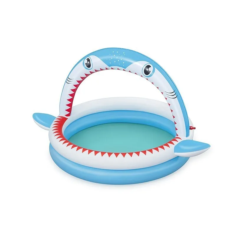 Bestway Shark Rund Uppblåsbar Pool unisex, Blue / white, 163 x 127 x 92cm