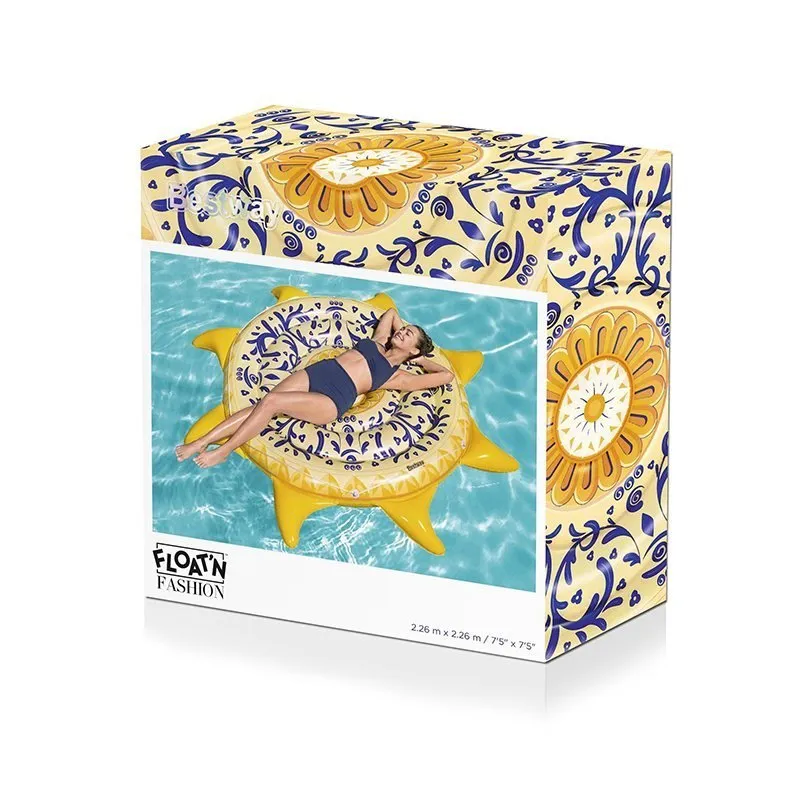Bestway Sicilia Uppblåsbar ö unisex, Yellow / blue, 226 x 226cm