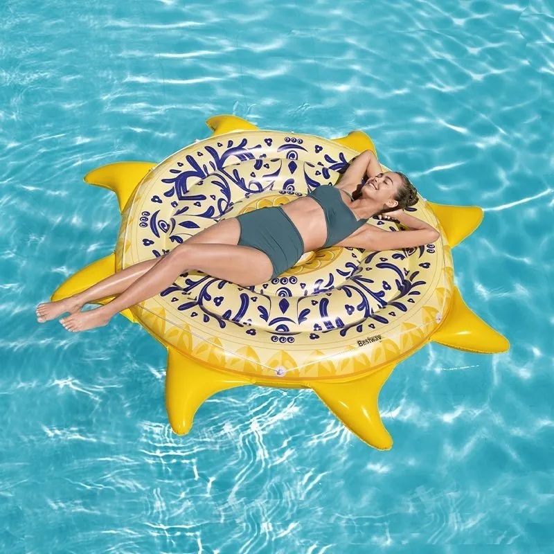 Bestway Sicilia Uppblåsbar ö unisex, Yellow / blue, 226 x 226cm