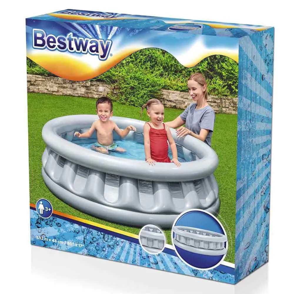 Bestway Space Ship 157x43 Cm Rund Uppblåsbar Pool unisex, Grey / blue, 512L
